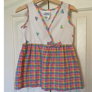 Butterfly Rainbow plaid tank dress  *2 small marks